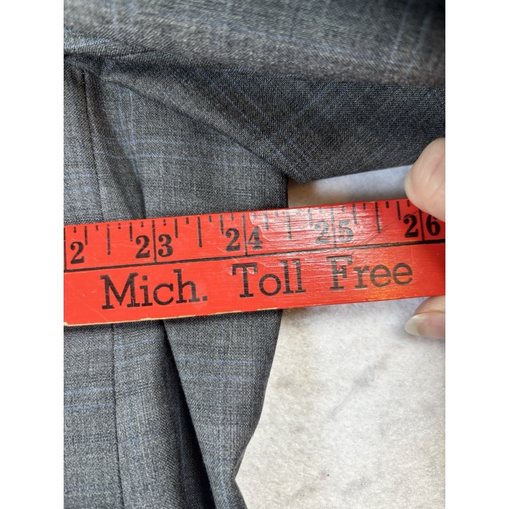 Peter Millar 48R 100% Wool Suit Gray Glen Plaid Jacket & Pants (39x28.5) Canada - Picture 7 of 16
